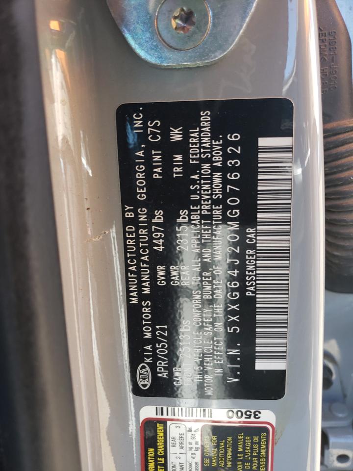 2021 Kia K5 Gt Line VIN: 5XXG64J20MG076326 Lot: 59897085
