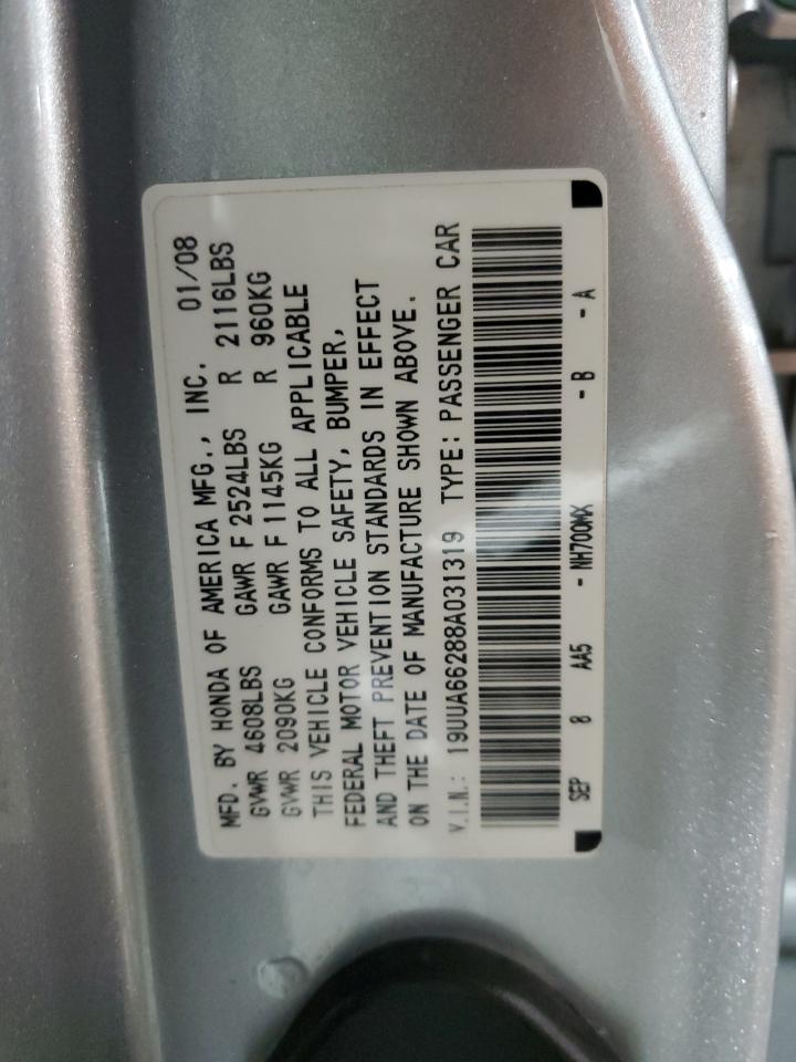 2008 Acura Tl VIN: 19UUA66288A031319 Lot: 61499615