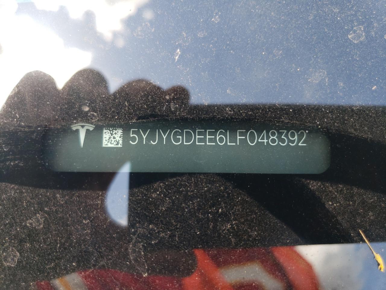 2020 Tesla Model Y VIN: 5YJYGDEE6LF048392 Lot: 61947665