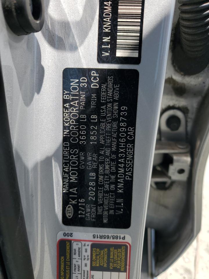2017 Kia Rio Lx VIN: KNADM4A3XH6098739 Lot: 61633695