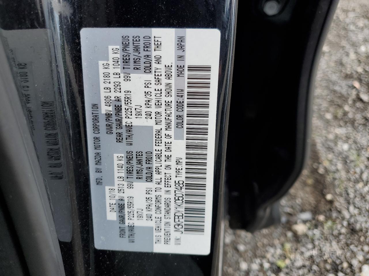 2019 Mazda Cx-5 Grand Touring Reserve VIN: JM3KFBDY1K0507485 Lot: 62512935