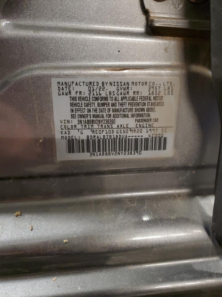 2022 Nissan Sentra S VIN: 3N1AB8BV2NY238390 Lot: 62834415