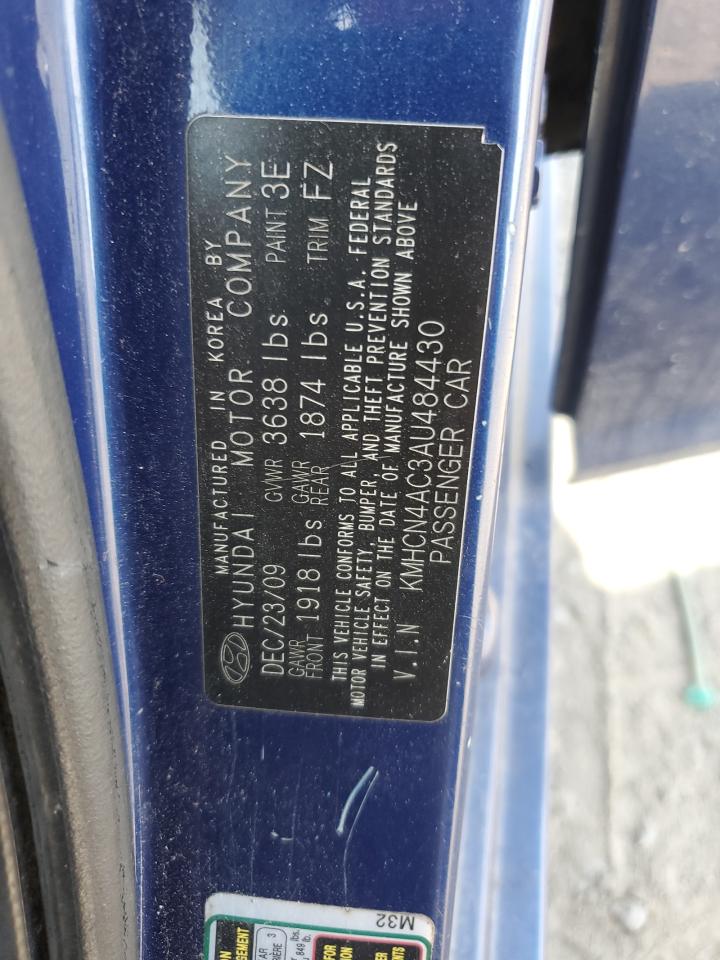 2010 Hyundai Accent Gls VIN: KMHCN4AC3AU484430 Lot: 62107835