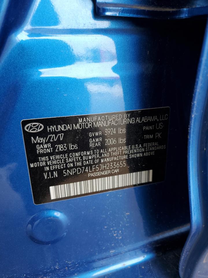 HYUNDAI ELANTRA 2018 VIN 5NPD74LF5JH233655 zdjęcie 12