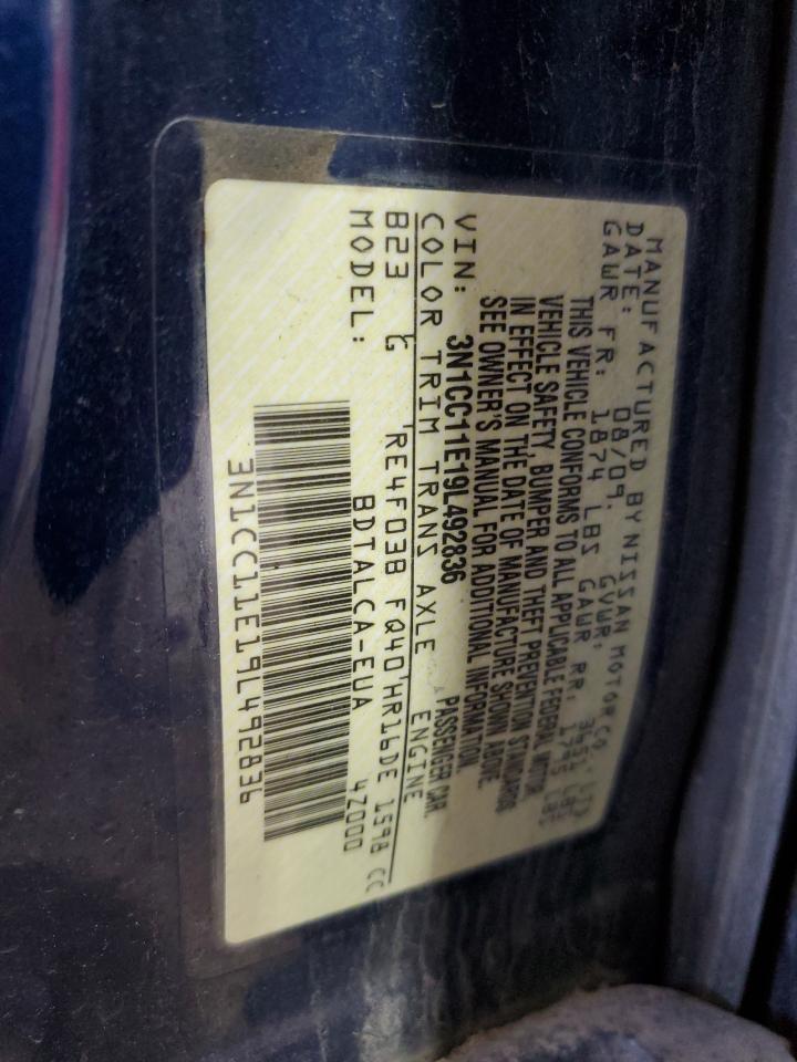 2009 Nissan Versa S VIN: 3N1CC11E19L492836 Lot: 60421005