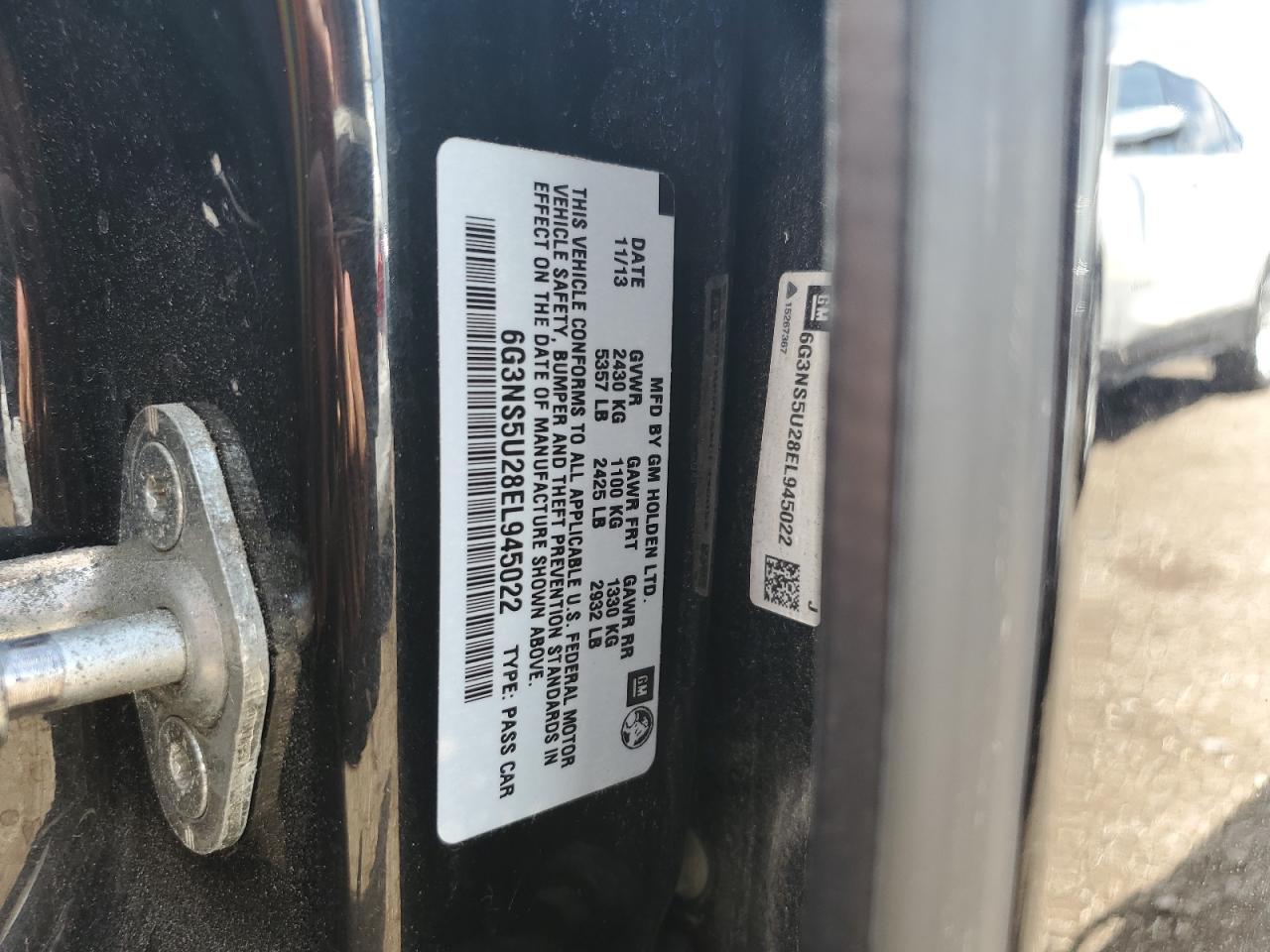2014 Chevrolet Caprice Police VIN: 6G3NS5U28EL945022 Lot: 61740685