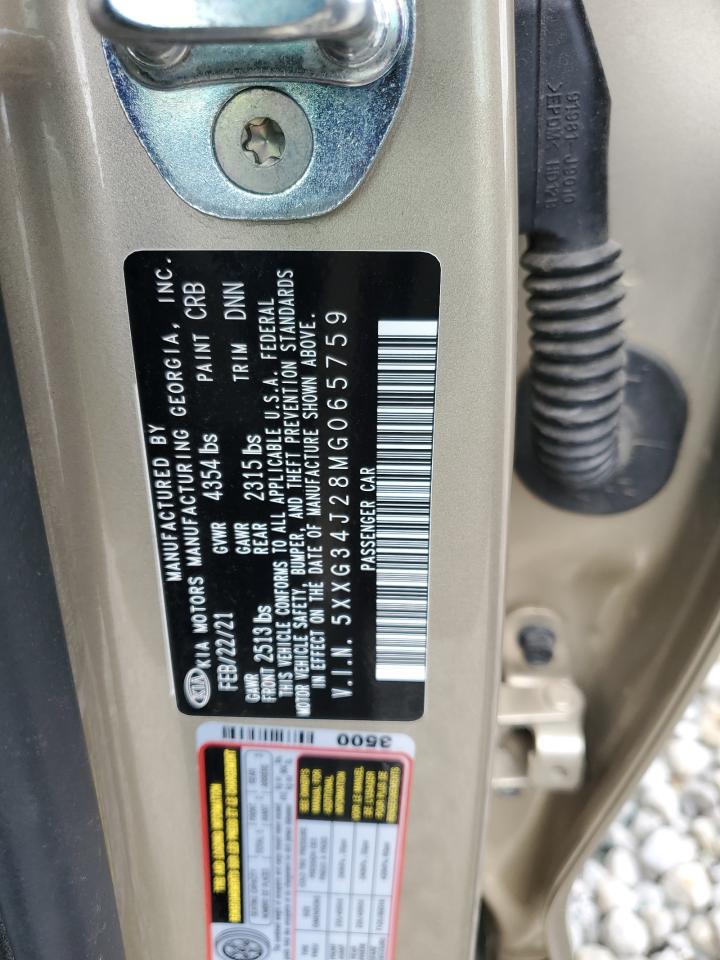 2021 Kia K5 Ex VIN: 5XXG34J28MG065759 Lot: 60657455