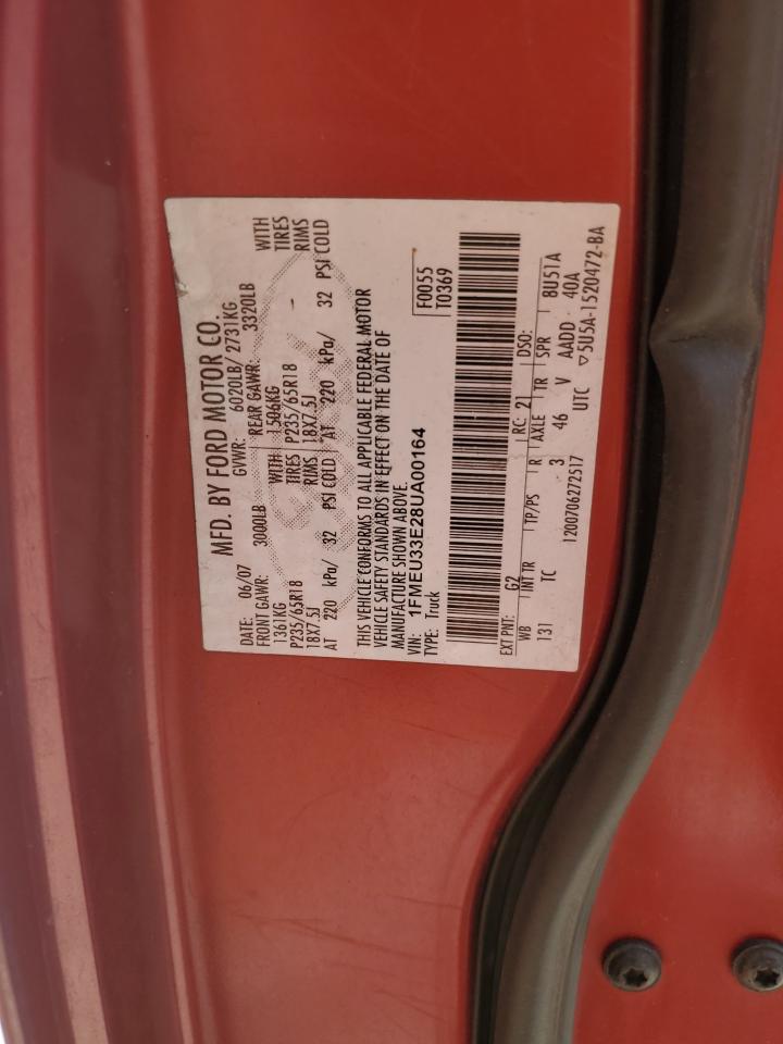 2008 Ford Explorer Sport Trac Limited VIN: 1FMEU33E28UA00164 Lot: 62263225