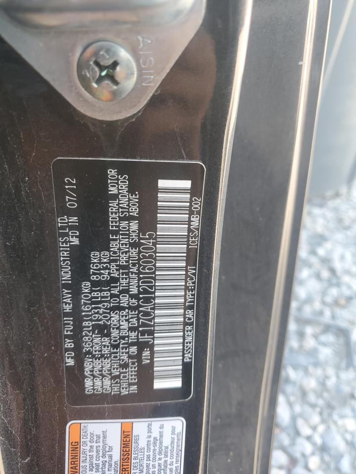 2013 Subaru Brz 2.0 Limited VIN: JF1ZCAC12D1603045 Lot: 60357765