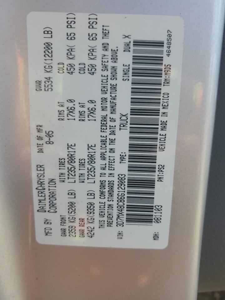 DODGE RAM 3500 2006 VIN 3D7MX48C86G129083 фото 12