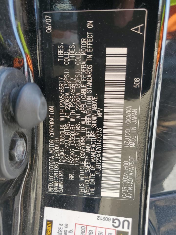 2007 Lexus Gx 470 VIN: JTJBT20X470147373 Lot: 61926615