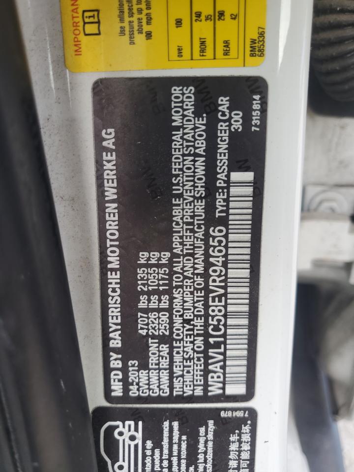 2014 BMW X1 xDrive28I VIN: WBAVL1C58EVR94656 Lot: 62429185