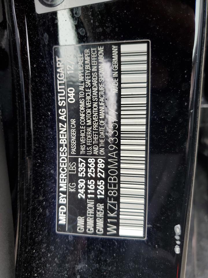 2021 Mercedes-Benz E 350 4Matic VIN: W1KZF8EB0MA933577 Lot: 58511765