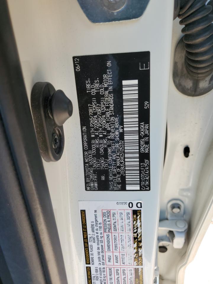 2012 Toyota 4Runner Sr5 VIN: JTEBU5JR4C5105232 Lot: 61799565