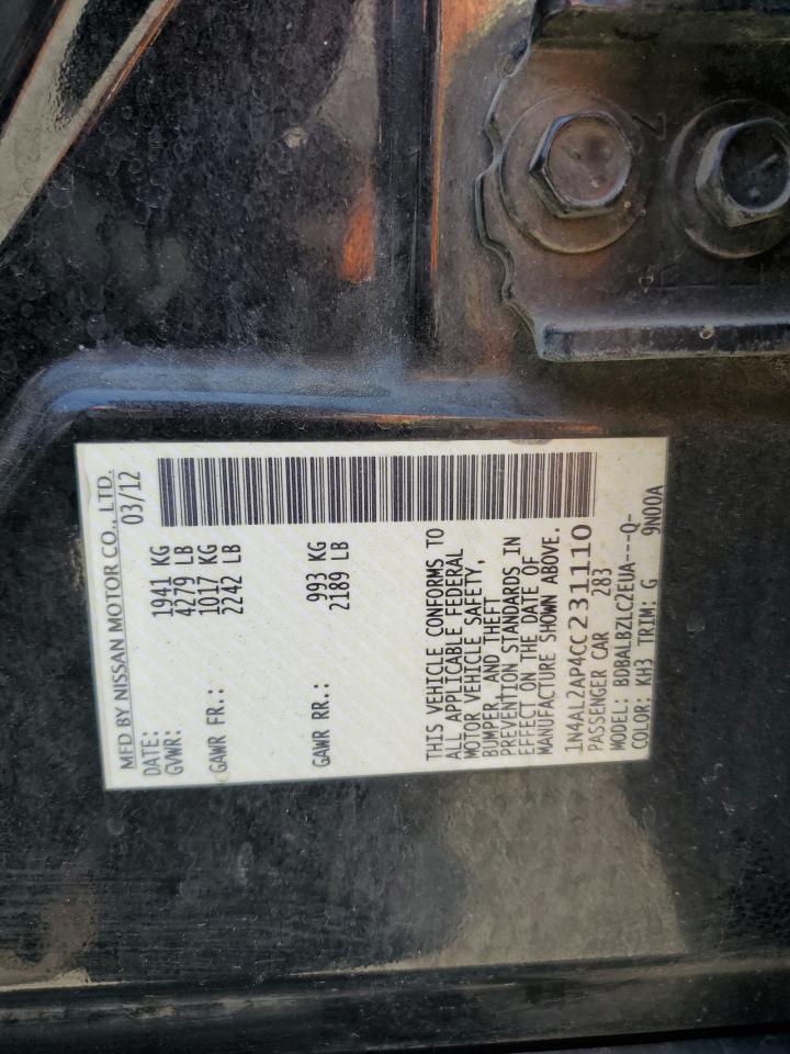 1N4AL2AP4CC231110 2012 Nissan Altima Base