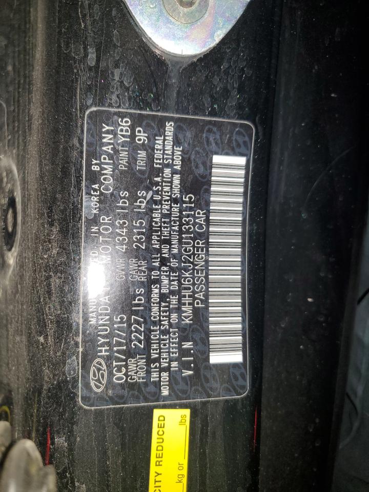 2016 Hyundai Genesis Co VIN: 133115 Lot: 62616655