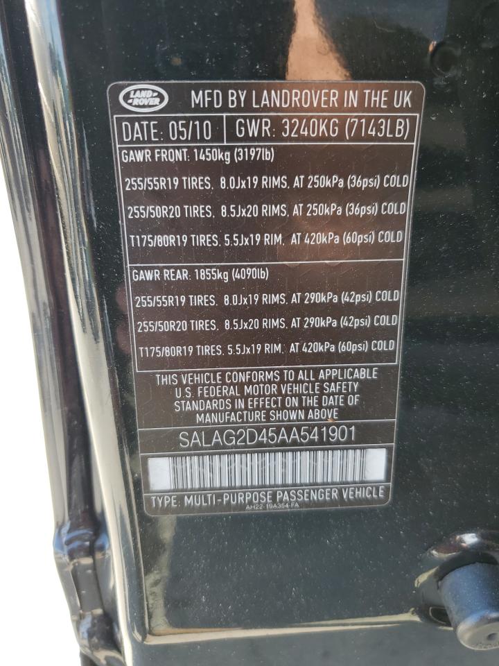 2010 Land Rover Lr4 Hse VIN: SALAG2D45AA541901 Lot: 57508575