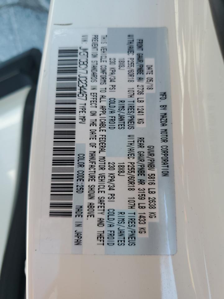 2018 Mazda Cx-9 Touring VIN: JM3TCBCY7J0234467 Lot: 62276155