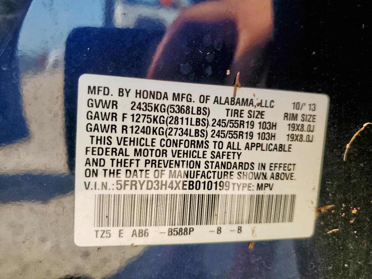 2014 Acura Mdx Technology VIN: 5FRYD3H4XEB010199 Lot: 61308915