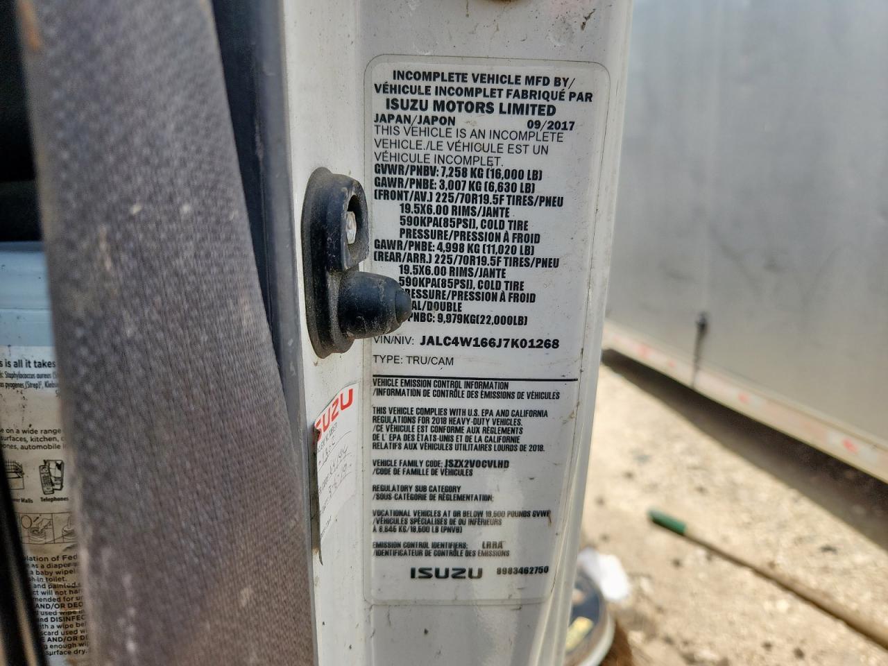 2018 Isuzu Npr Xd VIN: JALC4W166J7K01268 Lot: 61548505