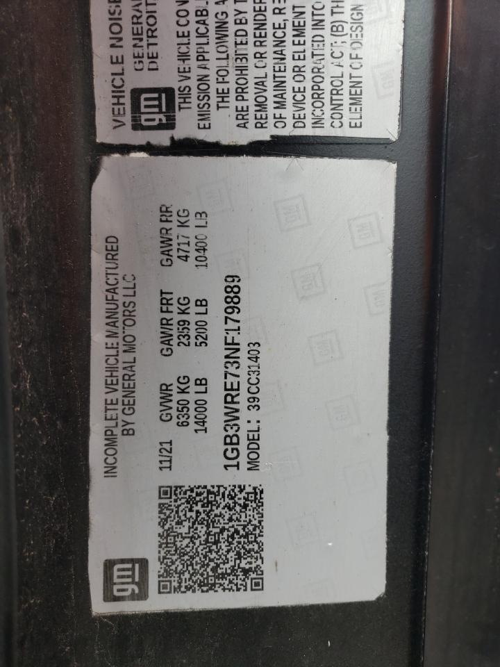 2022 Chevrolet Silverado C3500 VIN: 1GB3WRE73NF179889 Lot: 62851375