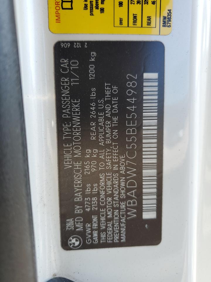 BMW 3 SERIES 2011 VIN WBADW7C55BE544982 zdjęcie 12
