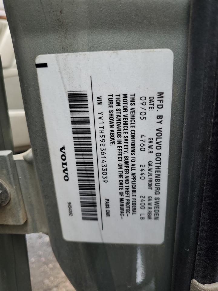 2006 Volvo S80 2.5T VIN: YV1TH592361433039 Lot: 60924285