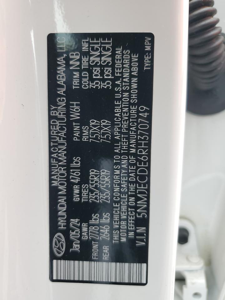 HYUNDAI TUCSON 2024 VIN 5NMJECDE6RH370749 zdjęcie 14