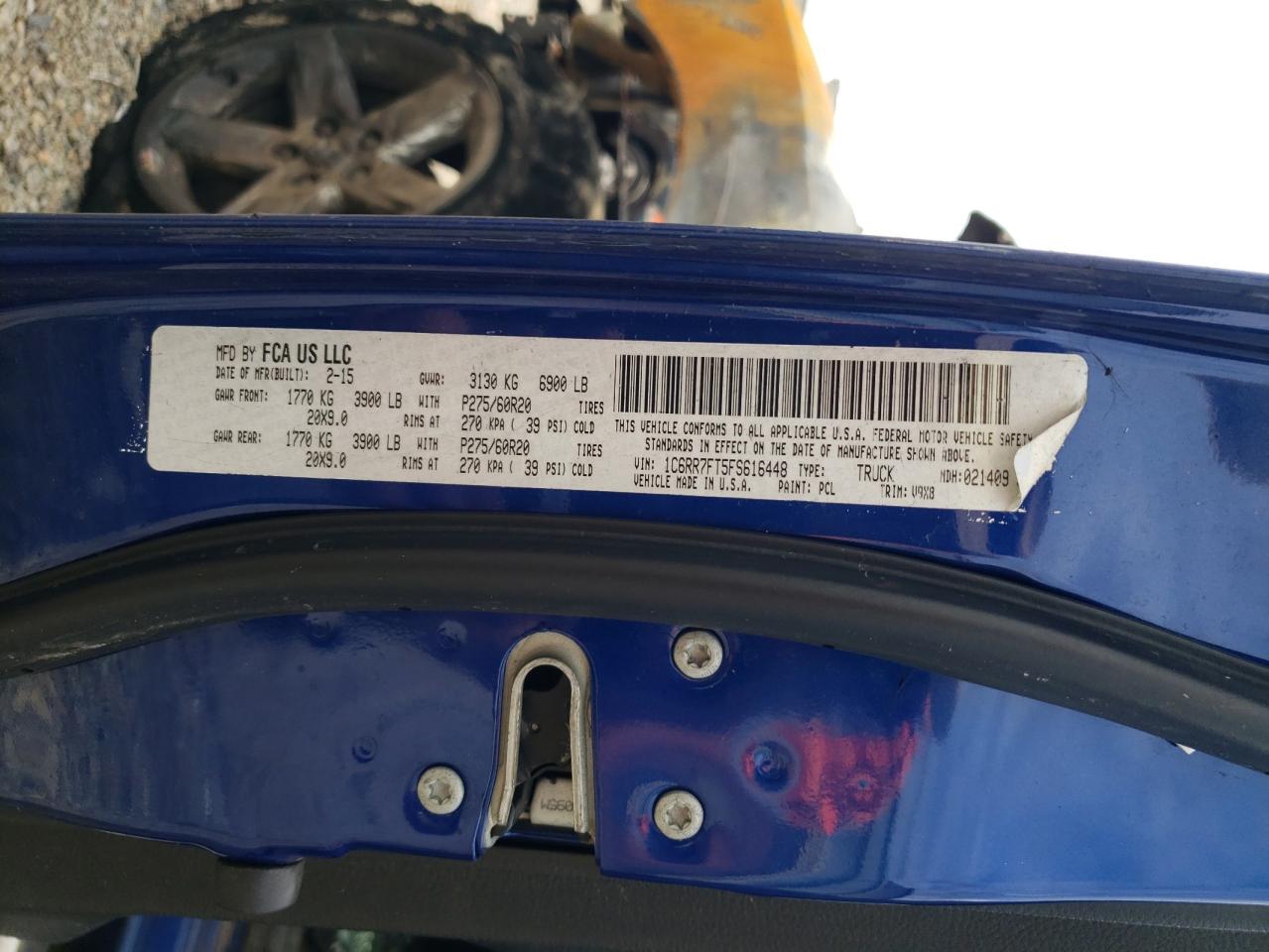 2015 Ram 1500 St VIN: 1C6RR7FT5FS616448 Lot: 66990115