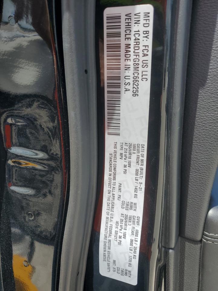 2021 Dodge Durango Pursuit VIN: 1C4RDJFG8MC662256 Lot: 61041455