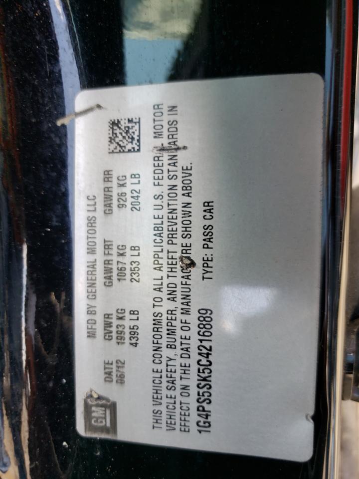 2012 Buick Verano VIN: 1G4PS5SK5C4216889 Lot: 61733125
