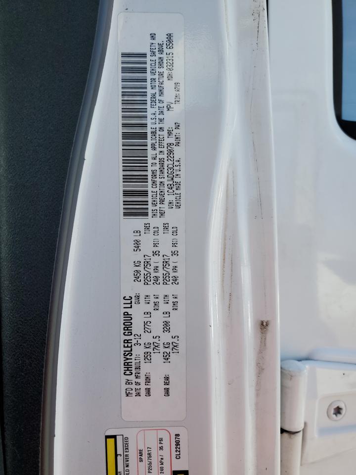 JEEP WRANGLER 2012 VIN 1C4BJWDG3CL229078 zdjęcie 12