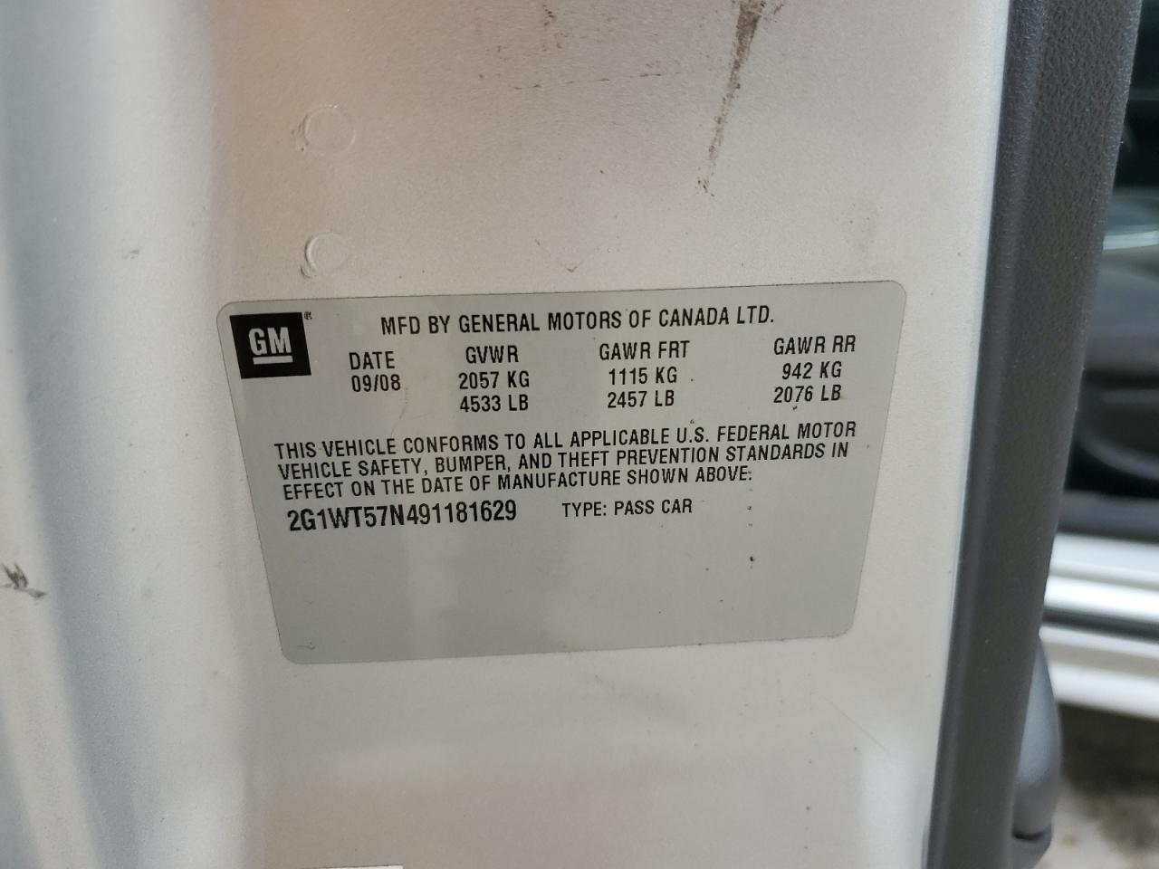 2009 Chevrolet Impala 1Lt VIN: 2G1WT57N491181629 Lot: 60663775