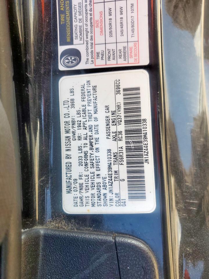 2009 Nissan 370Z VIN: JN1AZ44E39M410338 Lot: 59343725