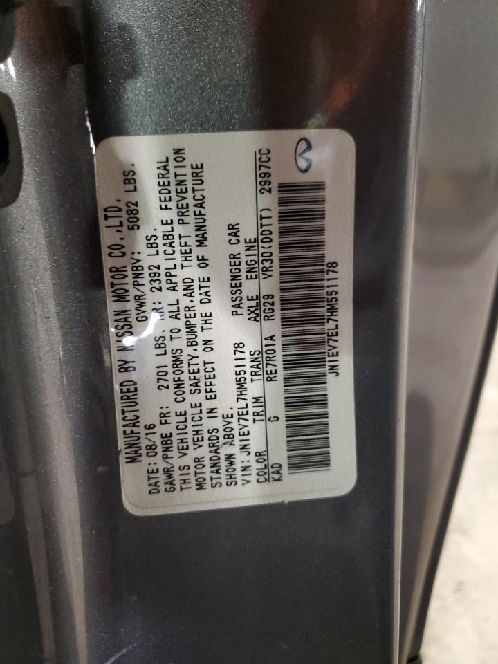 2017 Infiniti Q60 Premium VIN: JN1EV7EL7HM551178 Lot: 61747225