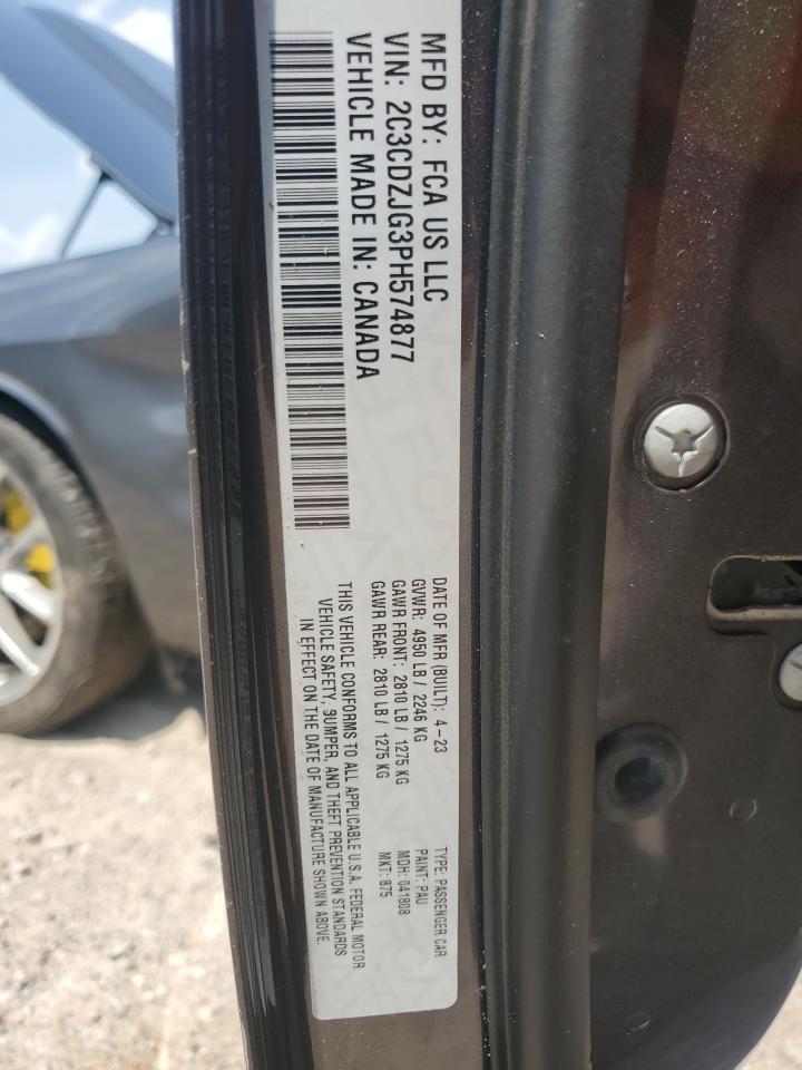 2023 Dodge Challenger Gt VIN: 2C3CDZJG3PH574877 Lot: 62136735