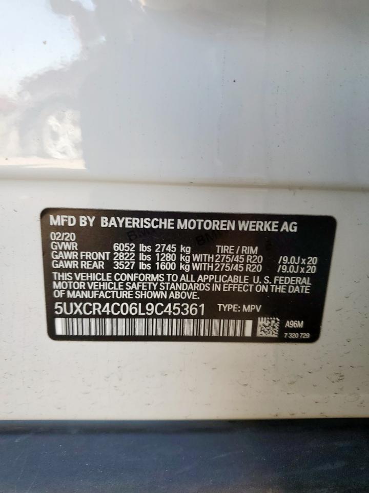 2020 BMW X5 Sdrive 40I VIN: 5UXCR4C06L9C45361 Lot: 62237885