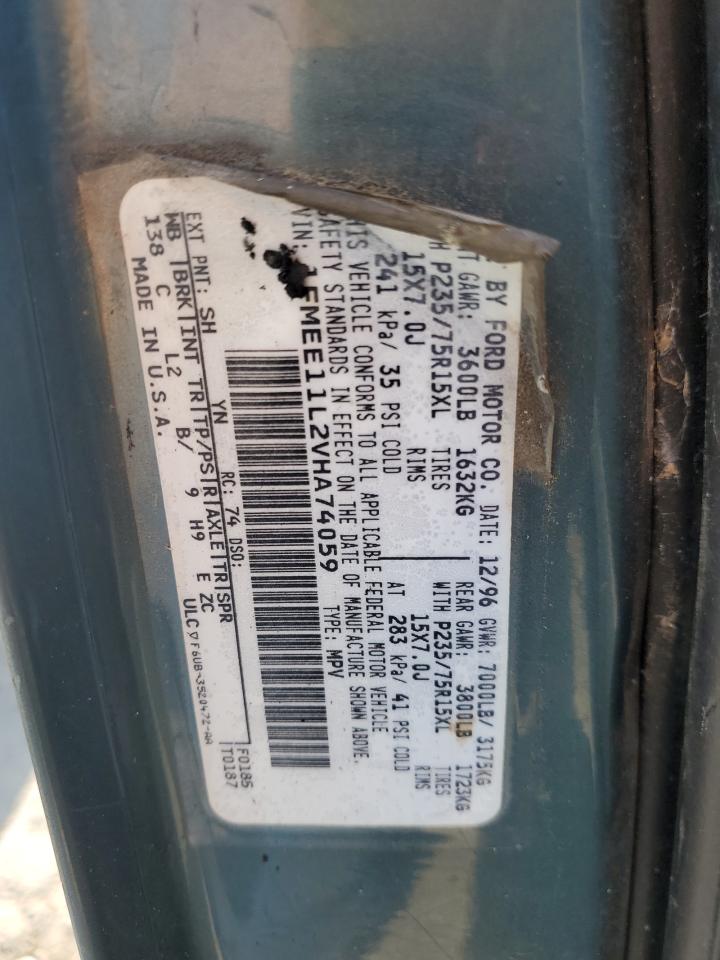 1997 Ford Econoline E150 VIN: 1FMEE11L2VHA74059 Lot: 59267495