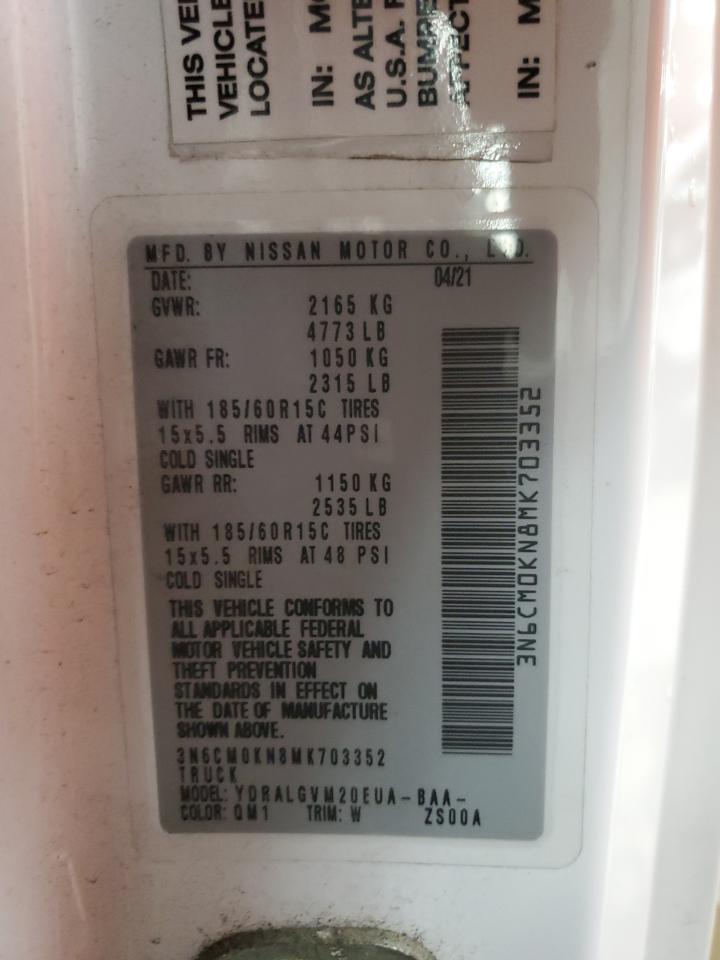 2021 Nissan Nv200 2.5S VIN: 3N6CM0KN8MK703352 Lot: 60914035