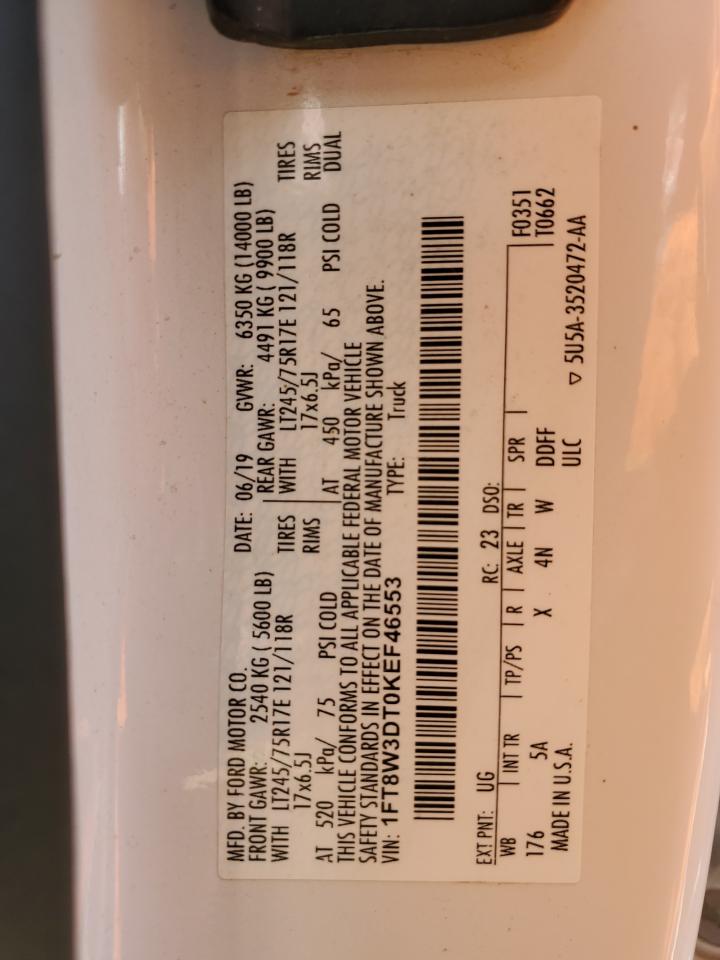 FORD F350 2019 VIN 1FT8W3DT0KEF46553 фото 13