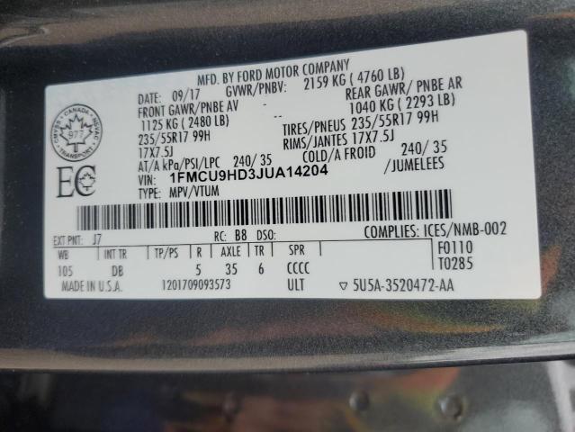 2018 FORD ESCAPE SEL  