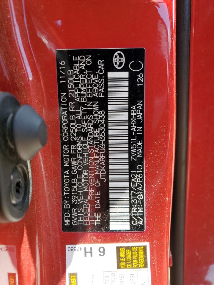 2017 Toyota Prius VIN: JTDKARFU6H3530438 Lot: 59236675