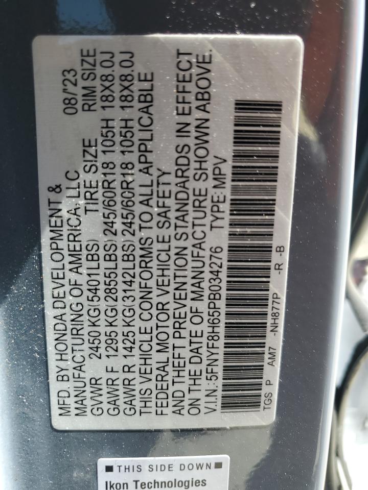2023 Honda Passport Trail Sport VIN: 5FNYF8H65PB034276 Lot: 61831125