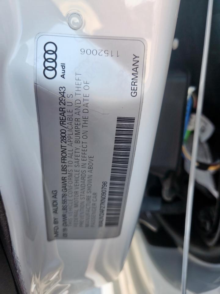 2019 Audi A7 Prestige S-Line VIN: WAUV2AF27KN090796 Lot: 62520705