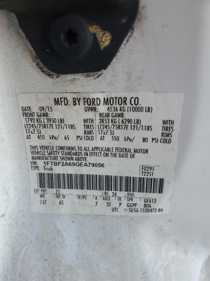 2016 Ford F250 Super Duty VIN: 1FTBF2A69GEA79056 Lot: 62990465