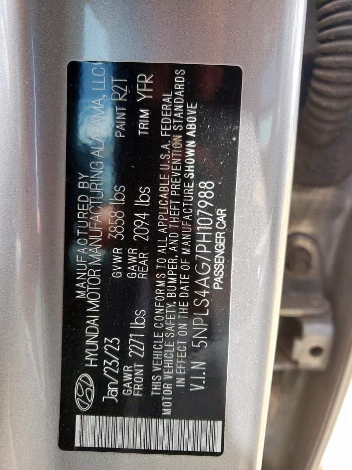 2023 Hyundai Elantra Sel VIN: 5NPLS4AG7PH107988 Lot: 62911475