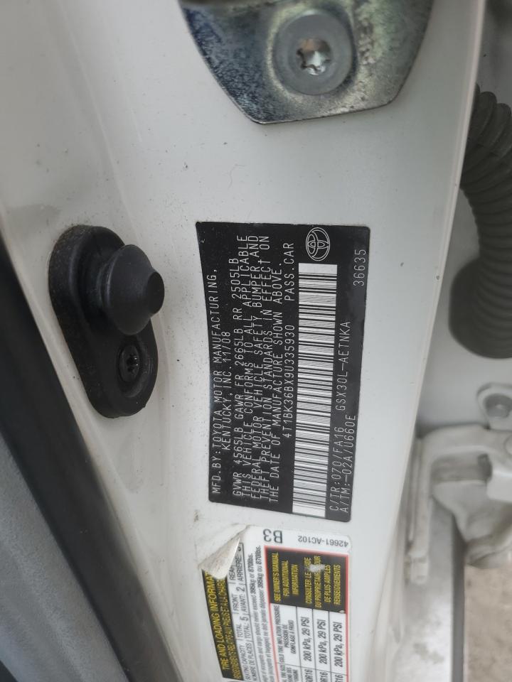 2009 Toyota Avalon Xl VIN: 4T1BK36BX9U335930 Lot: 62893795