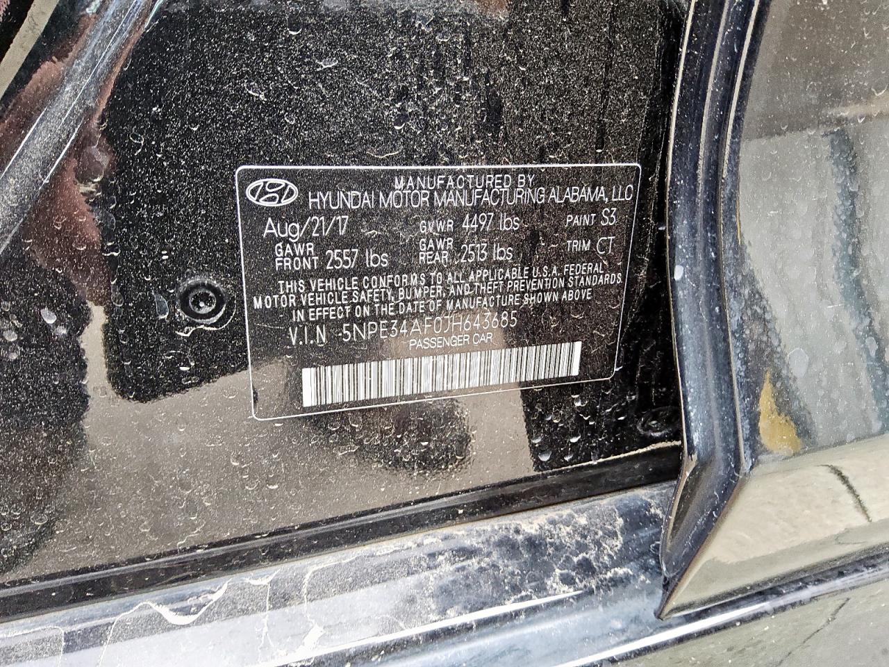 5NPE34AF0JH643685 2018 Hyundai Sonata Sport