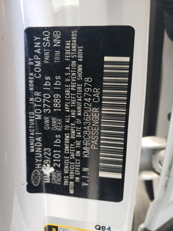 2023 Hyundai Venue Sel VIN: KMHRC8A36PU247978 Lot: 61868735