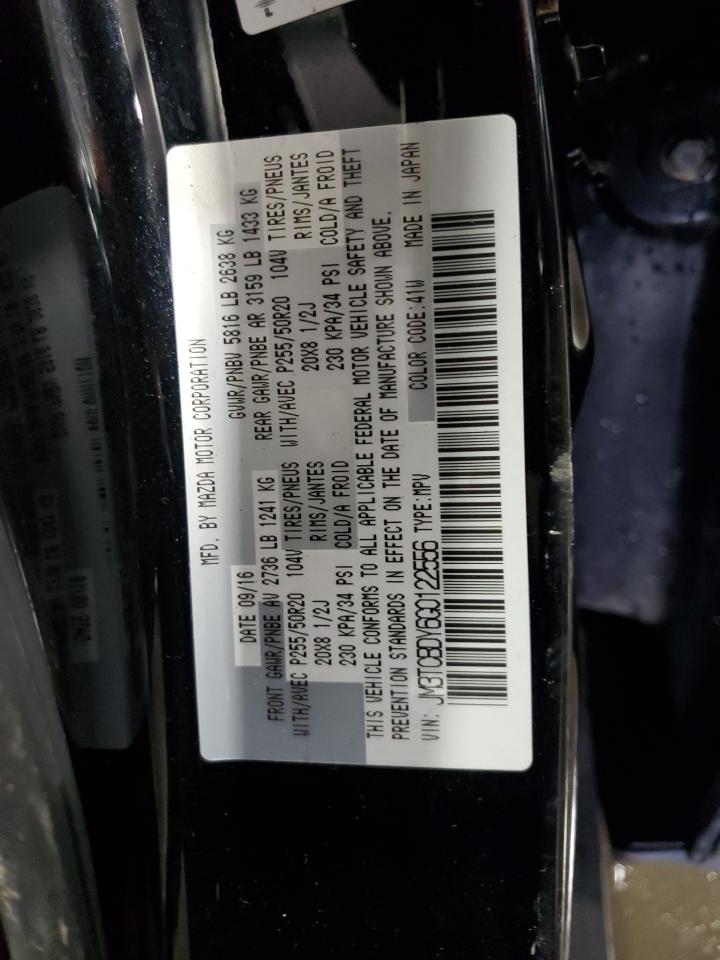 2016 Mazda Cx-9 Grand Touring VIN: JM3TCBDY6G0122556 Lot: 61428295